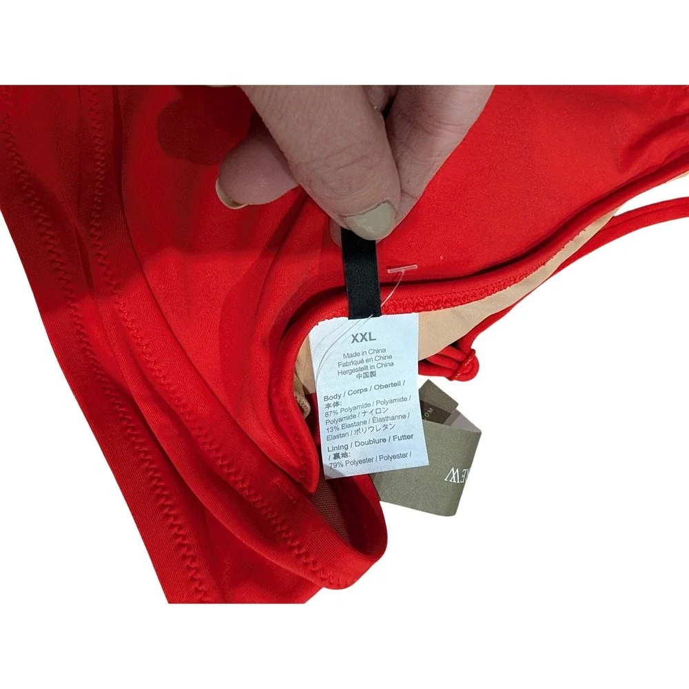 NWT J. Crew Red Tie Front High Waisted Bikini Swimsuit Set Women's - Size XXL‎